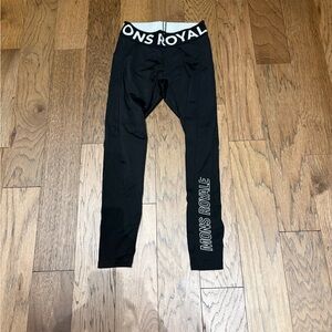 Mons Royale wool blend New Zealand tights women’s medium in black with pocket